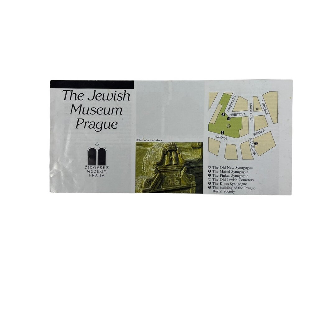 Jewish‎ Museum Prague Map Information Booklet Vintage 1968 Old New Synagogue